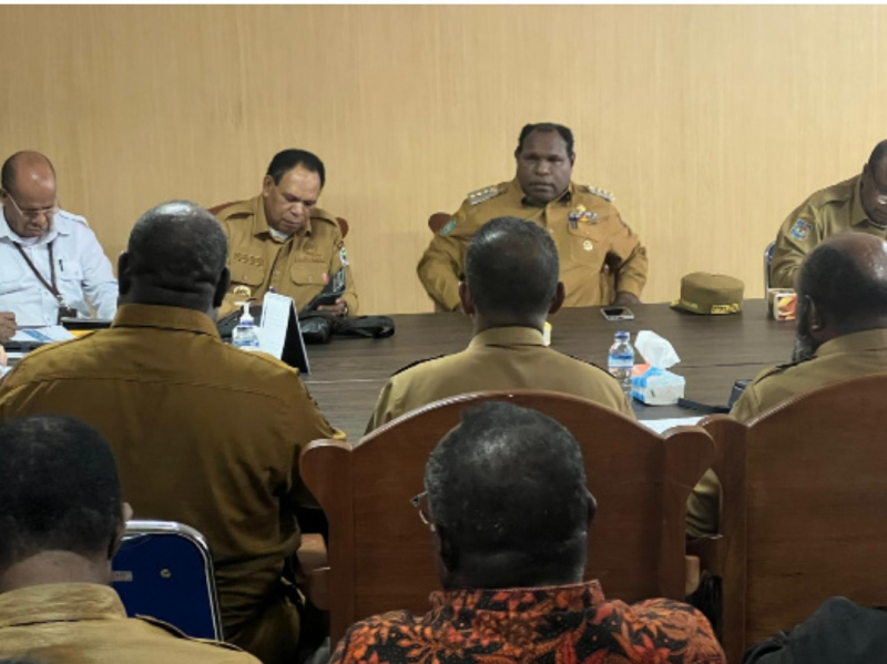 Rapat Monitoring Koperasi Merah Putih di Kantor Gubernur Papua Pegunungan, Selasa (15/7)